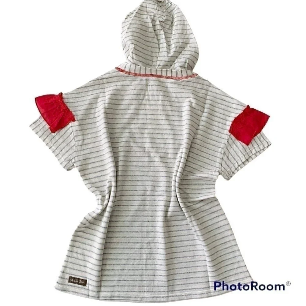 NWT Matilda Jane Blaire Striped Graphic Hoodie Top 14 Years